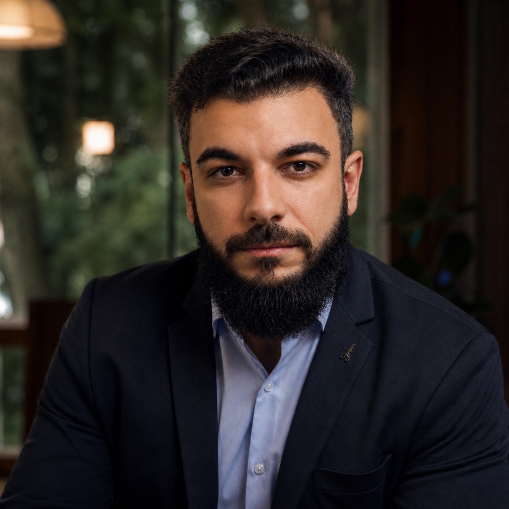 Valter Machado, psicólogo, em retrato profissional para página de psicoterapia online